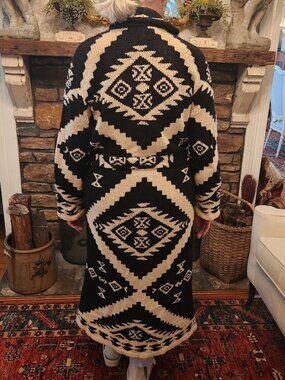 Ralph Lauren Vintage Hand-knit Southwestern-style Wool Cardigan